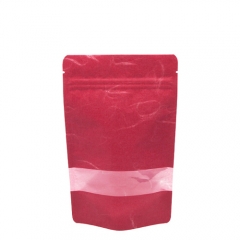 Colorful Stock Rice Paper Zipper Stand Up Pouch with Clear Window