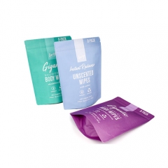 Natural Feel and Touch Biodegradable Packaging Bags with Compostable PLA Zipper For Non-foods