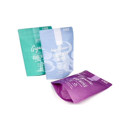 Natural Feel and Touch Biodegradable Packaging Bags with Compostable PLA Zipper For Non-foods