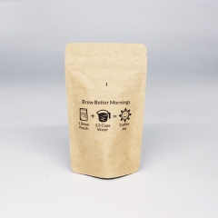 Eco friendly Printed Kraft Paper Pouch , High Barrier Aluminum Lined Coffee Packaging with Valve