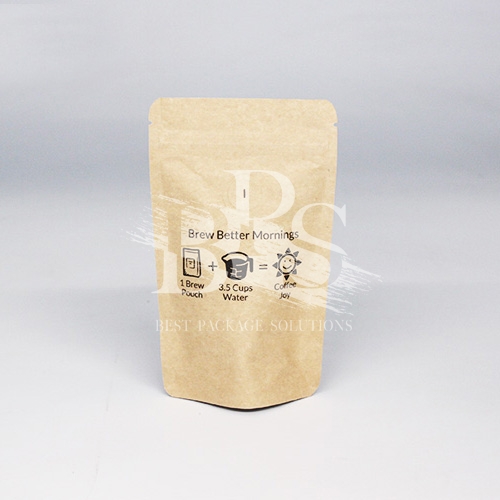 Stand Up Kraft Paper Pouch High Barrier Performance With Valve