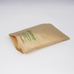 100% Sustainable Packaging Compostable Kraft Paper Pouch With Eco Printing