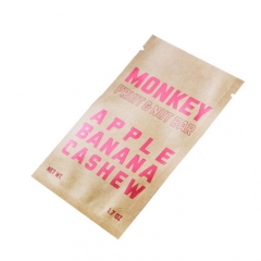 3 Side Seal Kraft Paper Flat Pouch with Eye Catching Custom Metallic Printing