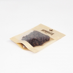 Natural Looking Branded Kraft Paper Pouch Doypack with Clear Window