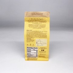 High Barrier Biodegradable Coffee Square Bottom Pouches with Compostable Zipper & Valve