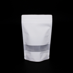 Mono Plastic Recyclable Pouch , Matte Finish Stand Up Pouch with Window