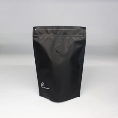 Soft Touch Matte Black Recyclable Coffee Bag With Zipper & Valve