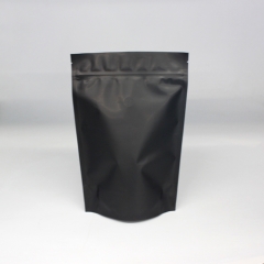 Soft Touch Matte Black Recyclable Coffee Bag With Zipper & Valve