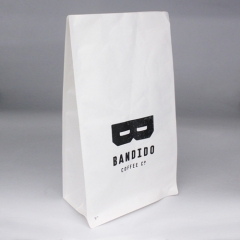 High Performance Compostable Coffee Flat Bottom Bag with PLA Zipper & Valve