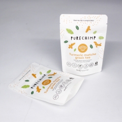 Frosted / Clear Windowed Compostable Pouch Nuts / Snacks Packaging Bags with Zipper Reclosure