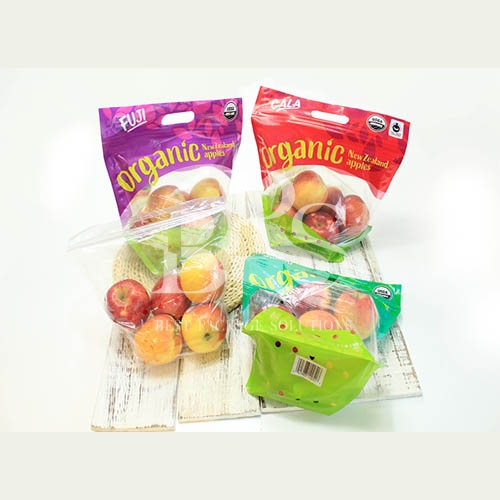 Recyclable Single PE Stand Up Zipper Produce Pouch for Fresh Fruits , Vegetables