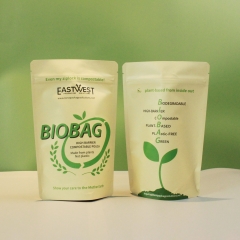 World 1st Compostable Stand Up Pouch With Biofilm Finish Mimics Metalized Pouch But Compostable