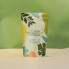Natural Looking Compostable Stand Up Pouch , High Barrier Plant-based Biofilm