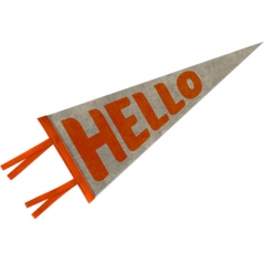 Low cost high quality letter appliqued felt pennant