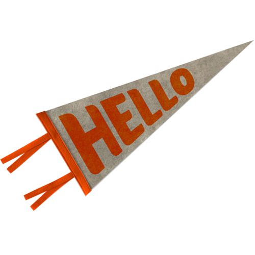 Low cost high quality letter appliqued felt pennant