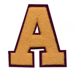Custom logo Iron On Chenille Patches Embroidery Towel Patch Embroidered For Clothing