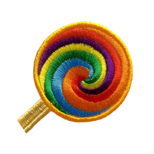 High quality wholesale custom 3d iron on candy logo embroidery patch