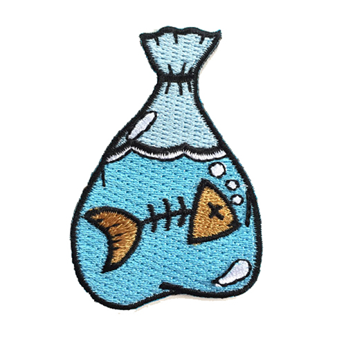 Funny design fish embroidery iron on patches