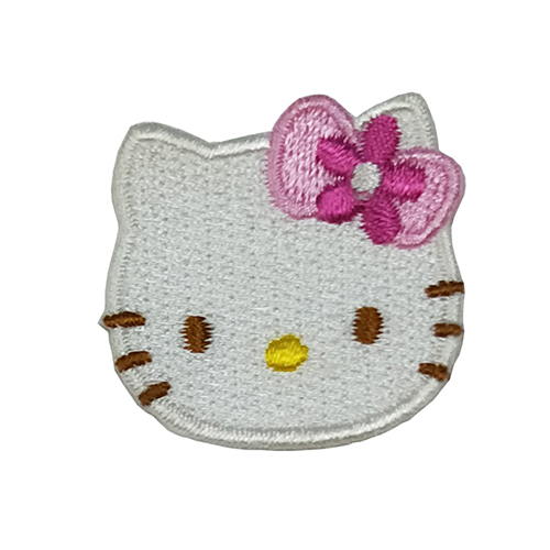 OEM Cheap Custom Logo Cool Self Fabric Adhesive Backing Cat Floral Embroidery Patch