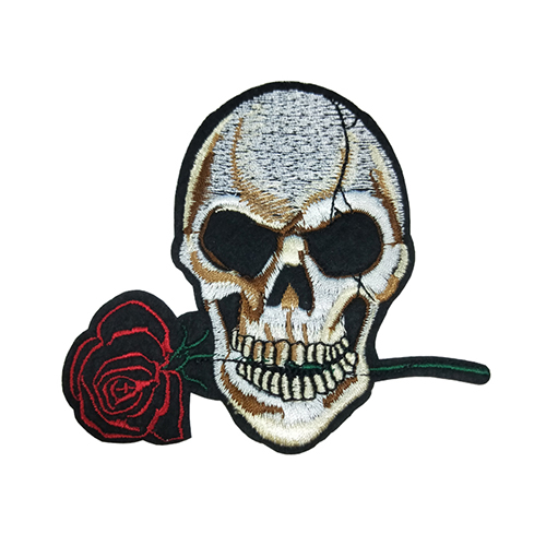 Manufacturer Custom Skull Logo Embroidered Patches