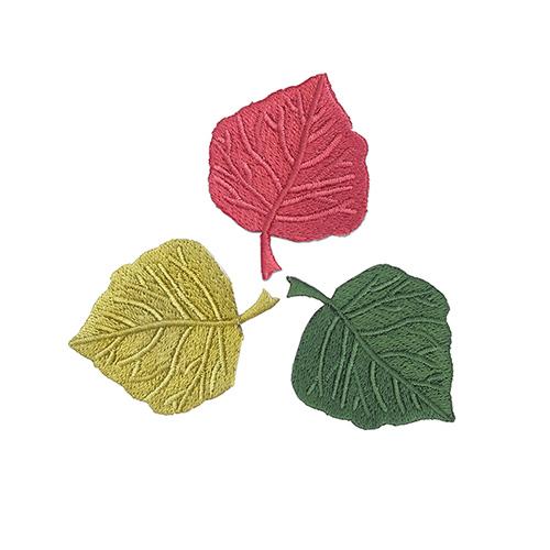 Leaf patches with iron on backing, DIY stock patch wholesale