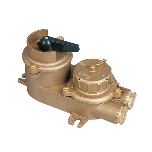 Brass Marine Switch Socket With Lock 125-500V 10A 2/3P+E | CZKLS2-2/D