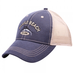 Faux Leather Mesh Back Souvenirs Hats