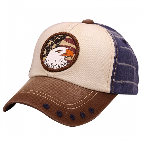 Triple-Tone Colorblocked Monkey Washed Twill Souvenir Caps