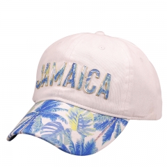 Stone Washed Solid Floral Application Twill Souvenir Caps