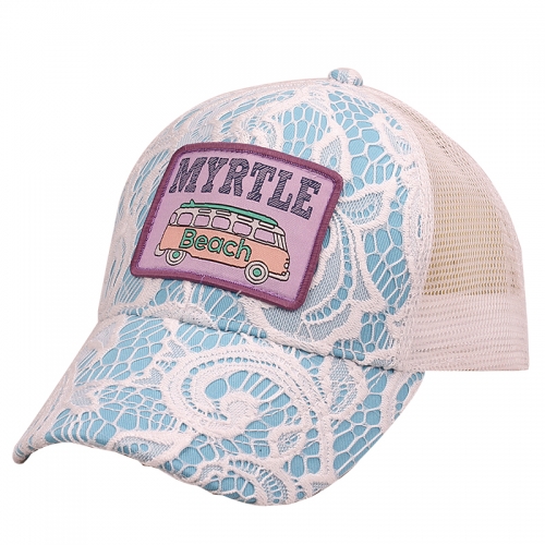 Pretty Lady Lace With Mesh Back Souvenir Trucker Caps