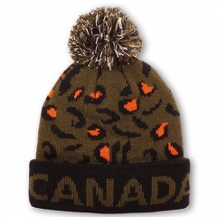 Jacquard Leopard Knit Hat