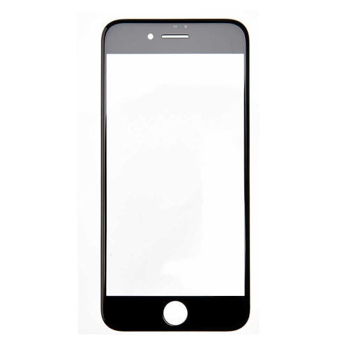 Glass Lens with Front Bezel and OCA Glue Sheet For Apple iPhone 7 - Black-AAA