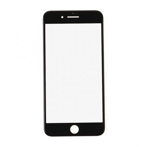Glass Lens With Front Bezel and OCA Glue Sheet For Apple iPhone 8 Plus - Black
