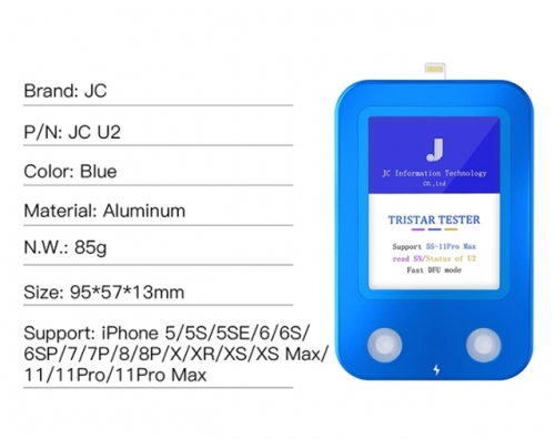 JC U2 Tristar Tester for iPhone/iPad U2 Charger IC and SN