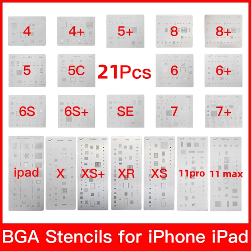 Full set IC Chip BGA Reballing Stencil Kits for iPhone XS MAX XR 8p 7 6s 6 SE 5S 5C 5 4S iPad high quality