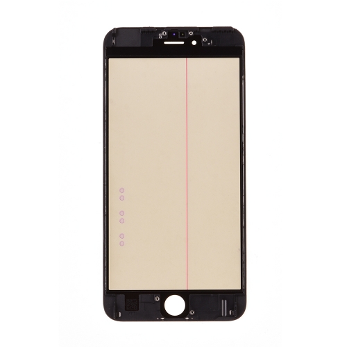 Glass Lens with Front Bezel and OCA Glue Sheet For Apple 6s Plus - Black - AAA