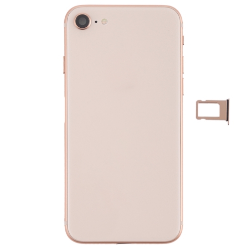 High-Quality Back Battery Cover Door Rear Middle Frame Chassis with Flex Cable Assembly  For iPhone 8 - Rose Gold - AA