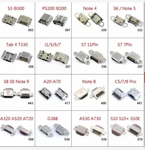 charging connector for samsung & back camera rubber circles & AAA ear speak net