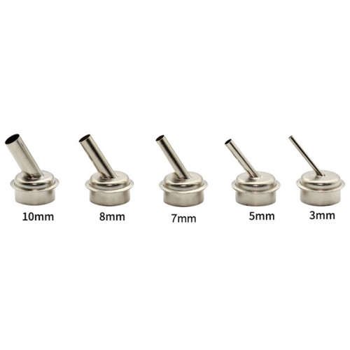 3/5/7/8/10mm Hot air Gun Nozzles 45 Degree Bent Curved Heat Nozzles Durable Parts for QUICK 861DW Soldering Station