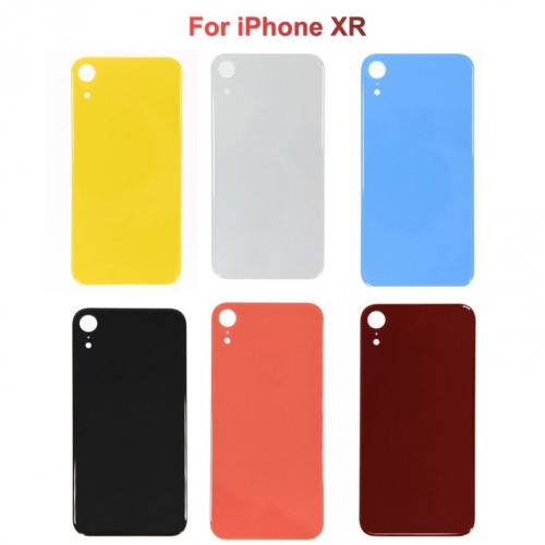 Back Glass Cover With Big Camera Hole Replacement For Apple iPhone XR - Black/White/Blue/Yellow/Red/Coral - AA