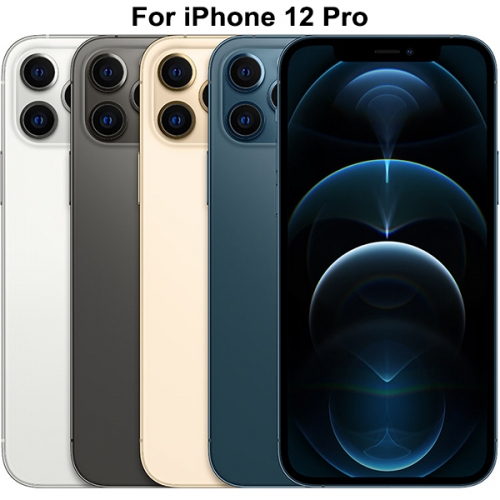 Back Glass Cover With Big Camera Hole Replacement For Apple iPhone 12 Pro - Silver/Graphite/Gold/Pacific Blue - AA