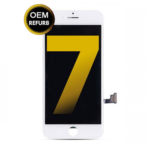 LCD Display and Touch Screen Digitizer Assembly With Frame Replacement For Apple iPhone 7 - White - OEM Refurb