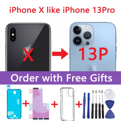 DIY Back Cover Housing For Apple iPhone X Convert into Apple iPhone 13 Pro, iPhone X Like iPhone 13 Pro Housing