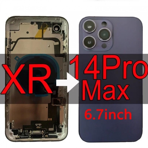 DIY  iPhone XR to 14 Pro Max Housing, XR Like 14 Pro Max Back Battery Middle Frame 6.7 inch Backshell Replacement with Screen