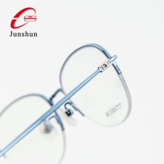 3015 - Extremely simple small diamond decoration high-end quality titanium glasses frame for Lady