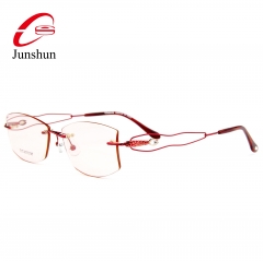 8812 - Titanium line rimless frame in elegant design for lady