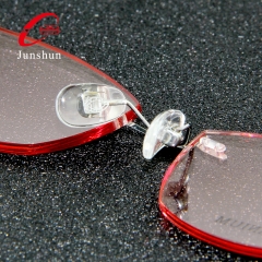 8875 - Hollow clovers rimless frame elegant titanium wire optical frame for lady