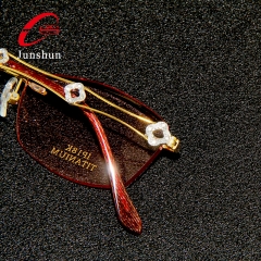 8875 - Hollow clovers rimless frame elegant titanium wire optical frame for lady