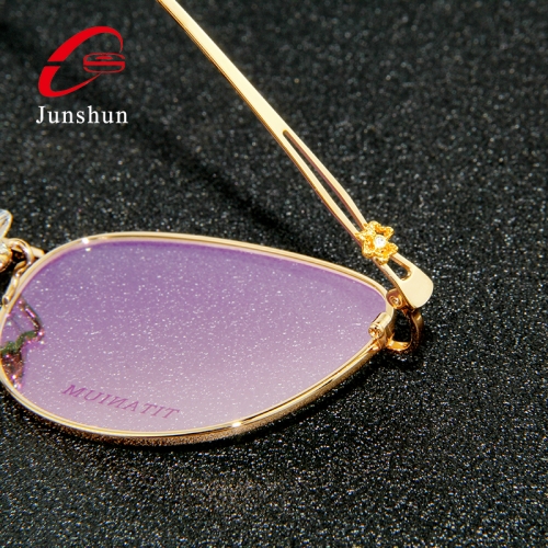 5069 - Round rim titnaium frame young in simple design for lady