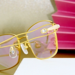 8835 - Beautiful titanium line crystal diamond full frame optical frame for lady